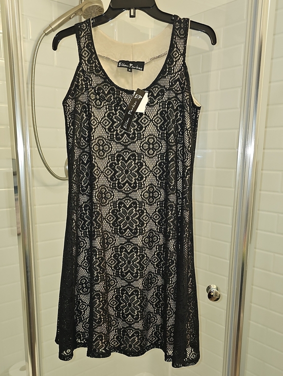Ellen Parker Dresses & Skirts - Ellen Parker Women's Black Lace Overlay A-Line Dress. NWT. Size Small.
